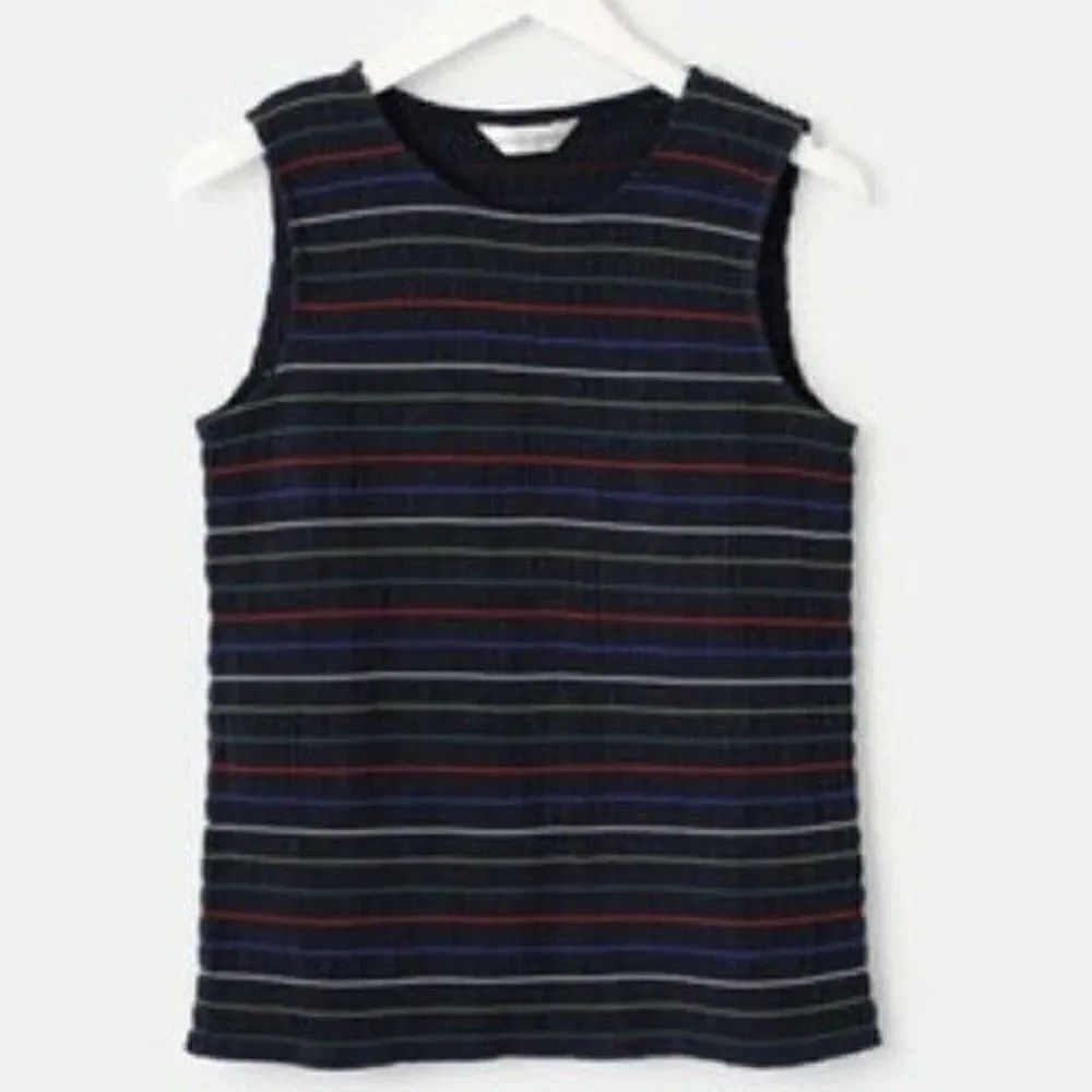 Christopher & Banks Blue Striped Knit Tank Top NWT
